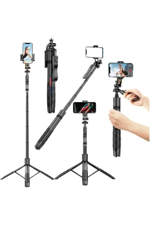 LF-L16 Gimbal Çok Amaçlı Kumandalı Tripod Android iOS Uyumlu 153CM Selfie Çubuğu